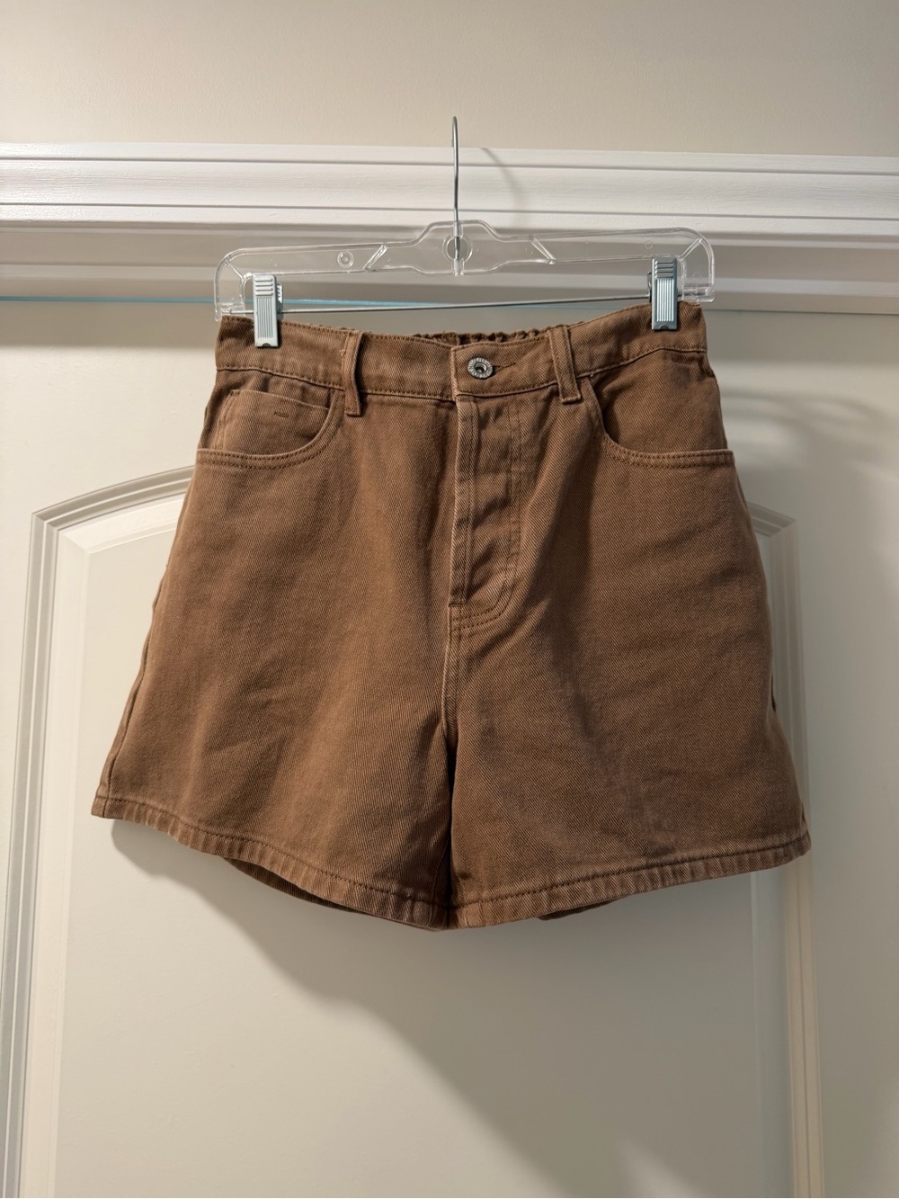 NWT Brown Denim Mom Shorts | Size S